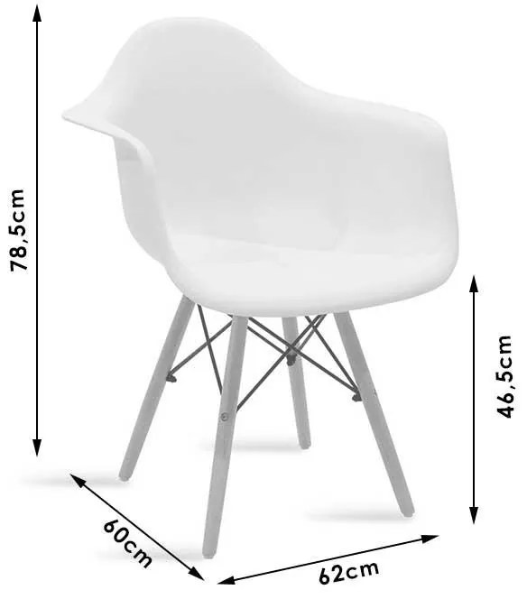 Καρέκλα - Πολυθρόνα Julita PP γκρι-φυσικό πόδι 62x60x78.5 εκ.