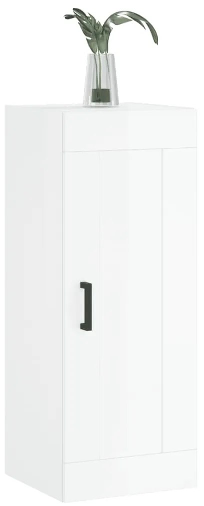 vidaXL Ντουλάπι Τοίχου Γυαλιστερό Λευκό 34,5 x 34 x 90 εκ. Επεξ. Ξύλο
