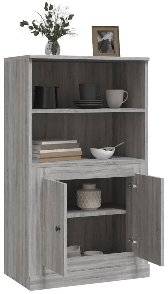 vidaXL Ντουλάπι Γκρι Sonoma 60x35,5x103,5 εκ. από Επεξεργασμένο Ξύλο