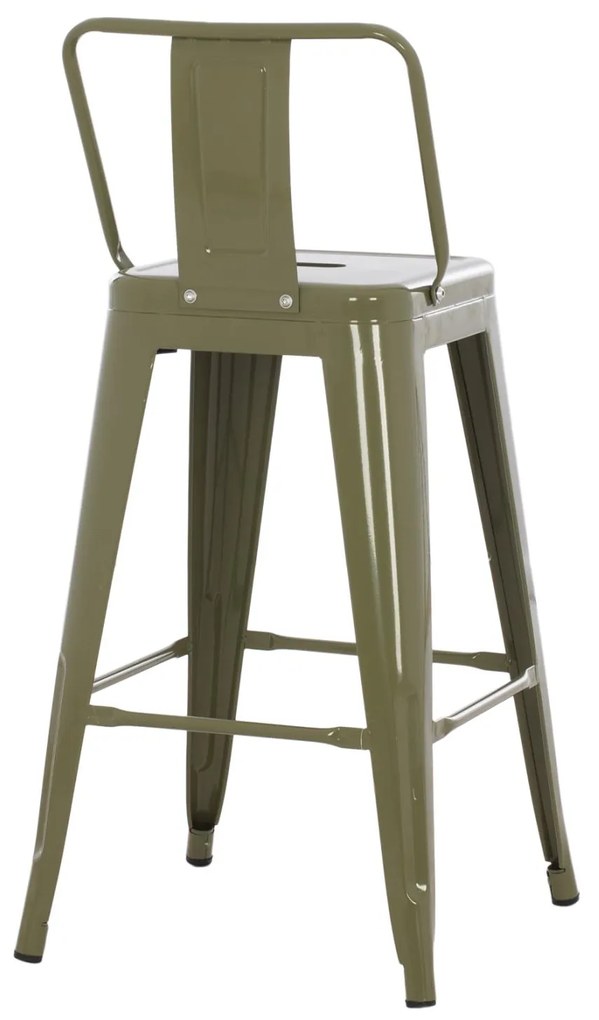 Σκαμπό μπαρ Melita-Pro Μεσαίου ύψους Μεταλλικό Dark Olive Green 43x43x88Υ εκ. 43x43x88 εκ.