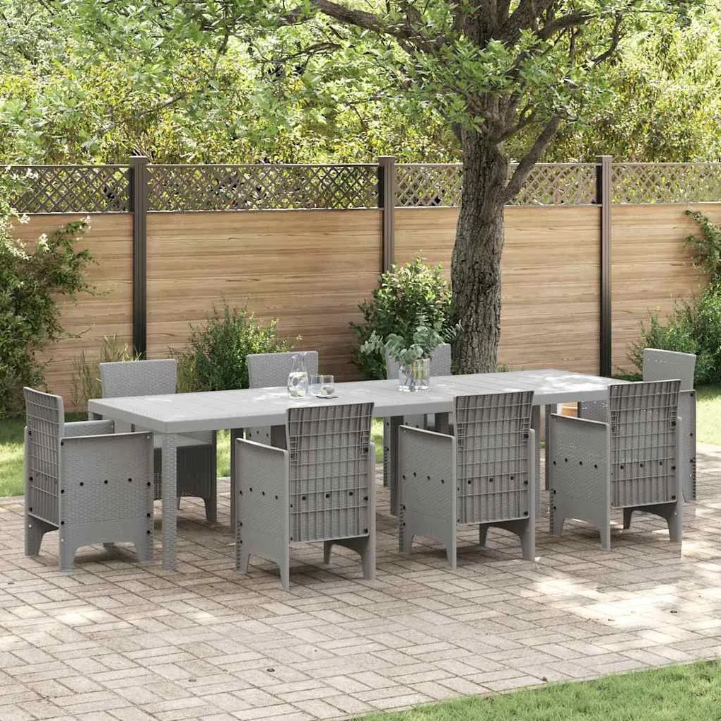 vidaXL Τραπέζι Κήπου Ανοιχτό γκρι 300 x 100 x 73 εκ συνθετικό ρατάν