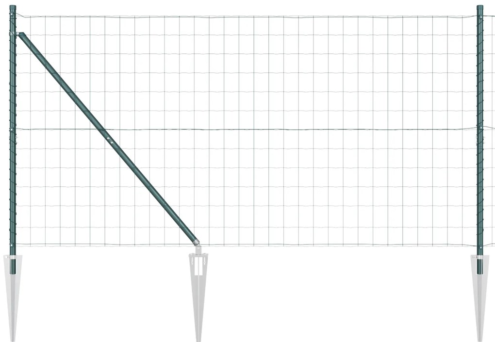 vidaXL Euro Fence με 7 σπikes 1.2x10 μ Γαλβανισμένος Χάλυβας Πράσινος