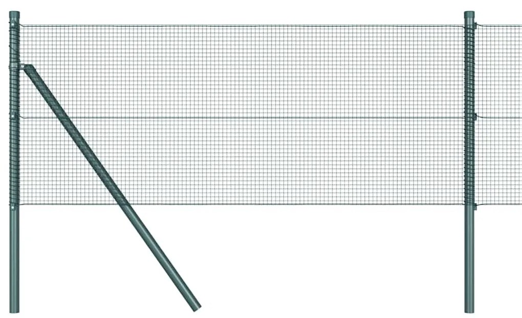 vidaXL Φράκτης με Στυλό Πράσινο 10 x 0.5 m