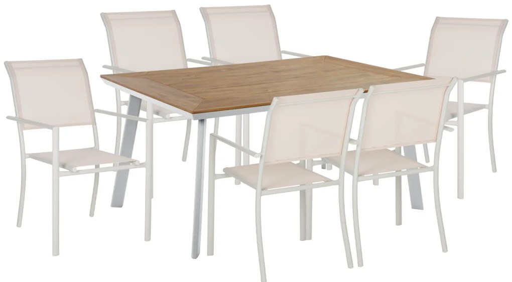 Intrahome ΣΕΤ ΤΡΑΠΕΖΑΡΙΑΣ 7ΤΜΧ ΤΡΑΠΕΖΙ LILONGWEKUCASABLANCALCASABLANCA_LUMPURERLEY 160Χ92 &amp; ΠΟΛΥΘΡΟΝΑ ΑΛΟΥΜΙΝΙΟΥ NELSPRUICASABLANCALTCASABLANCAI ΓΚΡΙ intraho-0007540