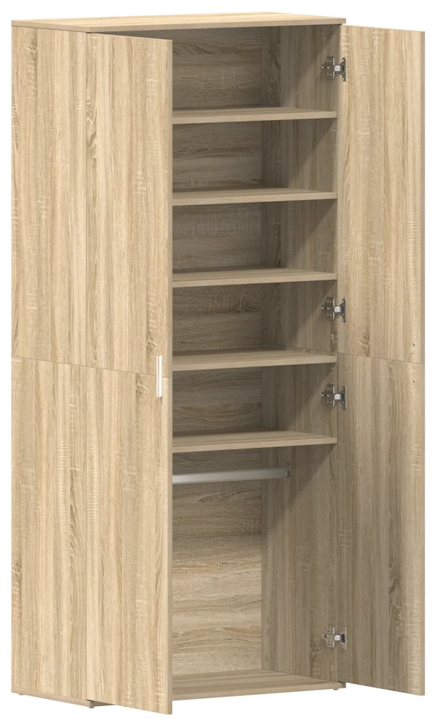 vidaXL Ντουλάπι Παπουτσιών Σονομά Οάκ 80x39x180 εκ Επεξεργασμένο Ξύλο