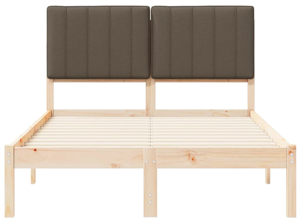 vidaXL Σκελετός Κρεβατιού με Επενδεδυμένο Κεφαλάρι Taupe 120 x 190 cm