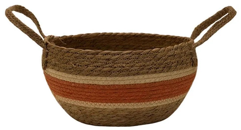 Καλάθι Ψάθινο 00.06.61095 Φ23x13cm Natural-Red Mat