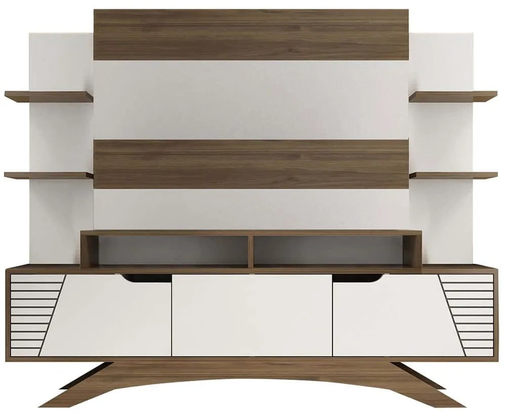 Σύνθεση Τηλεόρασης Deparo 875ZNA3028 180x29,5x148,6cm Walnut-White