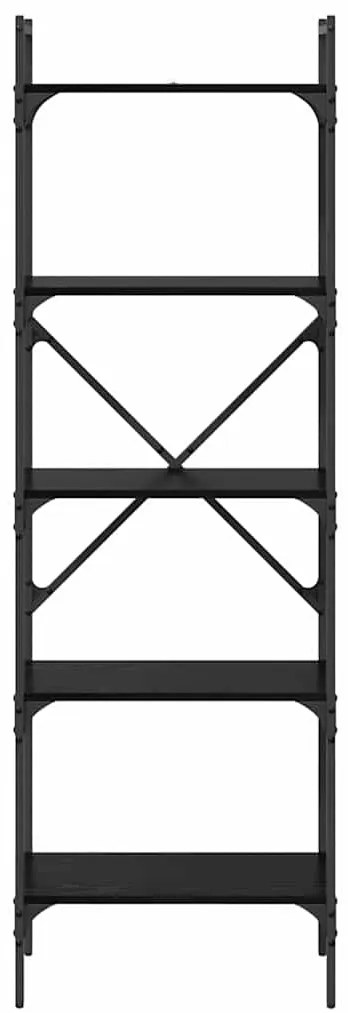 vidaXL Βιβλιοθήκη Μαύρη Οξυά 56 x 32 x 174 cm Επεξεργασμένο ξύλο