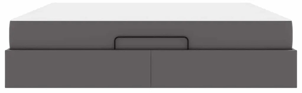 vidaXL Σκελετός κρεβατιού με στρώμα Γκρι 180 x 200 cm Τεχνητό δέρμα