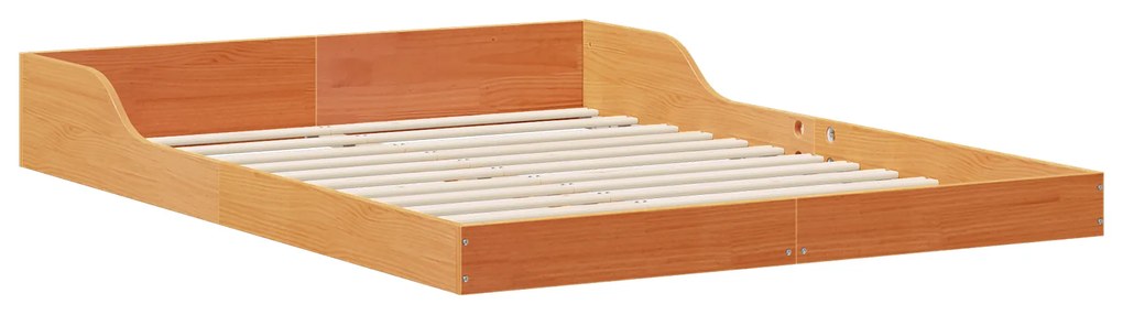 vidaXL Σκελετός Κρεβατιού Καφέ κεριού 140 x 190 cm Μασίφ ξύλο πεύκου