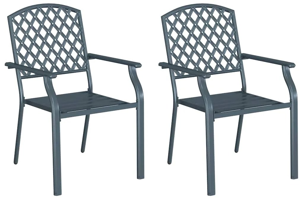 vidaXL Καρέκλα 2 pcs Ανθρακί 56 x 65 x 89εκ Ατσάλι