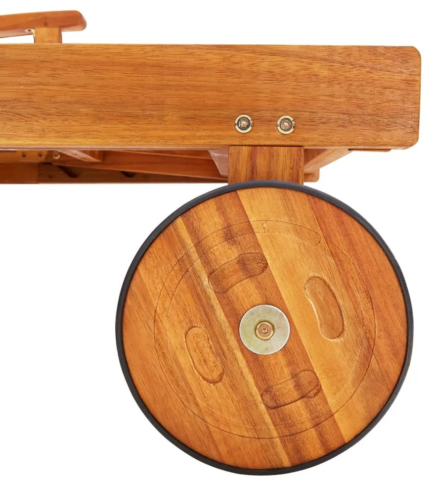 vidaXL Ξαπλώστρα Κήπου από Μασίφ Ξύλο Ακακίας με Μαξιλάρι