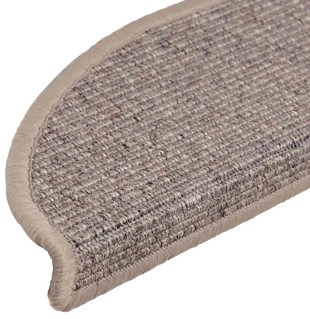 vidaXL Πατάκια Σκαλοπάτια 15 τεμ. Σκούρο Μπεζ Ημίκυκλα 56x17x3 εκ.