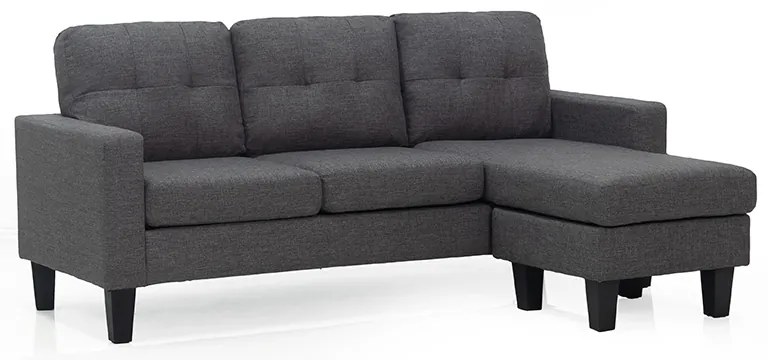 LIANA S DARK GREY ΥΦΑΣΜΑ ΓΩΝΙΑ 185Χ126X84εκ. ZITA PLUS 185Χ126X84εκ.