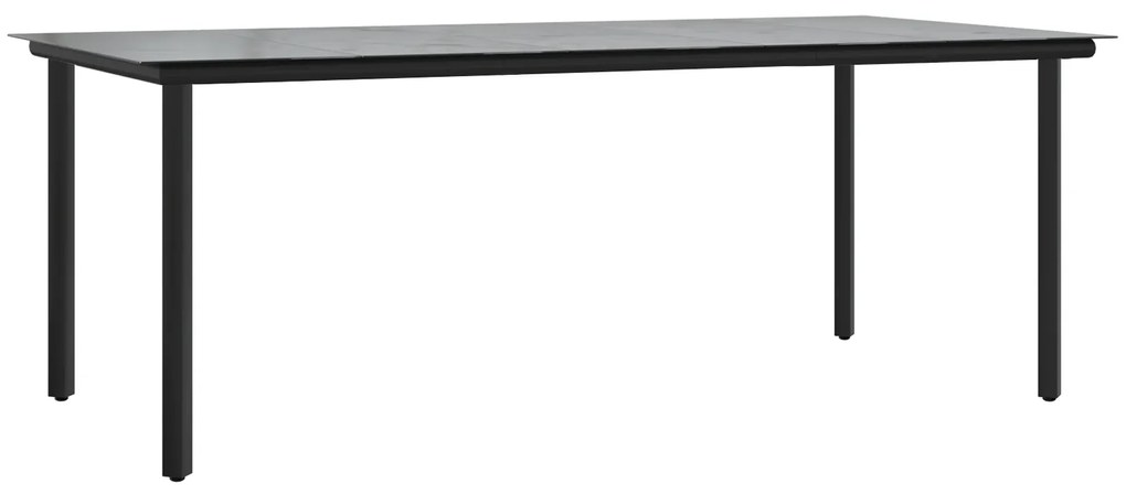 vidaXL Σετ τραπεζαρίας 9 pcs Ανοιχτό γκρι και Μαύρο 200x100x74 cm