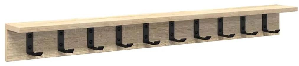 vidaXL Τοίχου Κρεμάστρα με ράφι Sonoma Δρυς 100 x 10.5 x 10.5 εκ