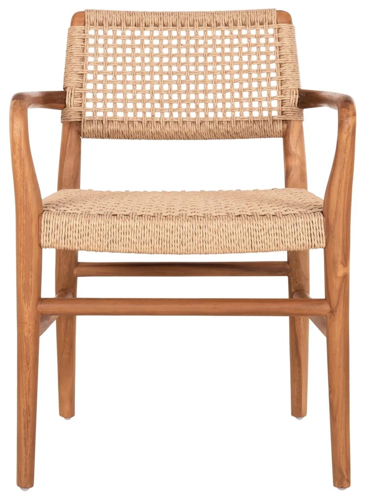 Πολυθρόνα ROSCO Ξύλο Teak Φυσικό και Σχοινί Viro ΜΠέζ 56x54,5x78Υεκ. 56x54.5x78 εκ.