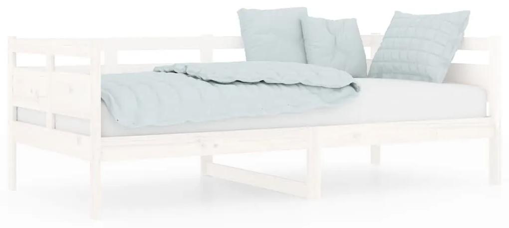 Καναπές Κρεβάτι Λευκός 90 x 190 εκ. από Μασίφ Ξύλο Πεύκου - Λευκό