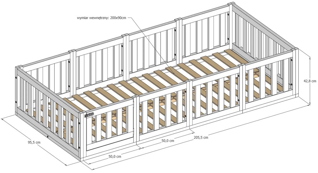 Κρεβάτι  Montessori Kids με Πορτούλα Natural  90x200cm  BC50047N  BabyCute