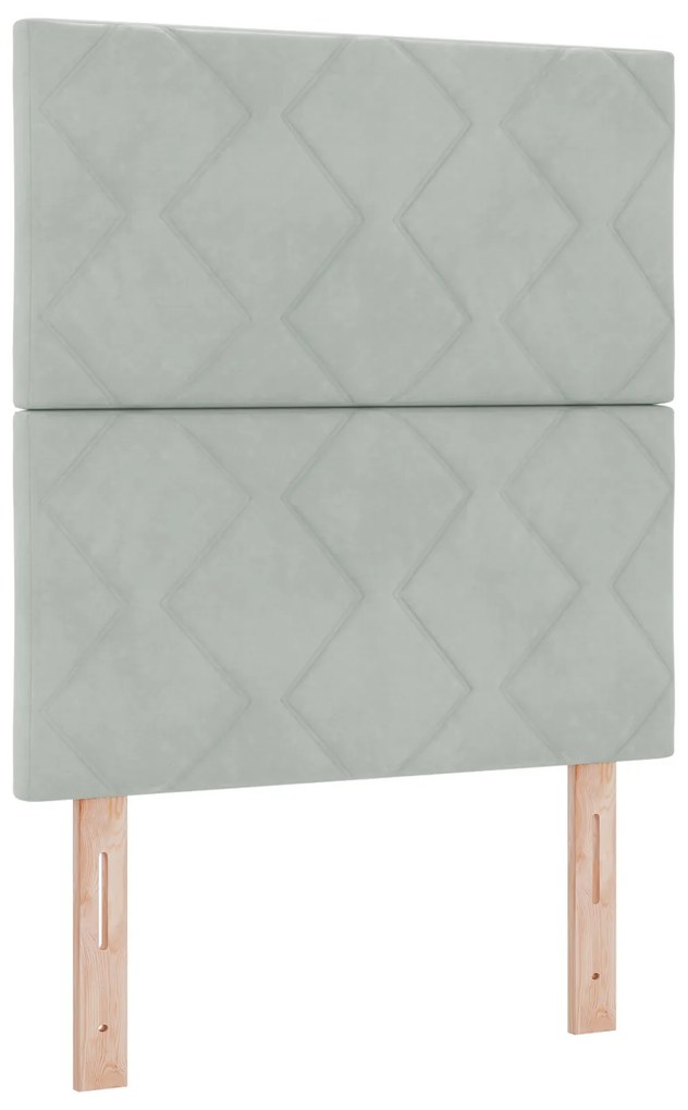 vidaXL Κρεβάτι Box Spring με Στρώμα Ανοιχτό Γκρι 80x200 εκ Βελούδο