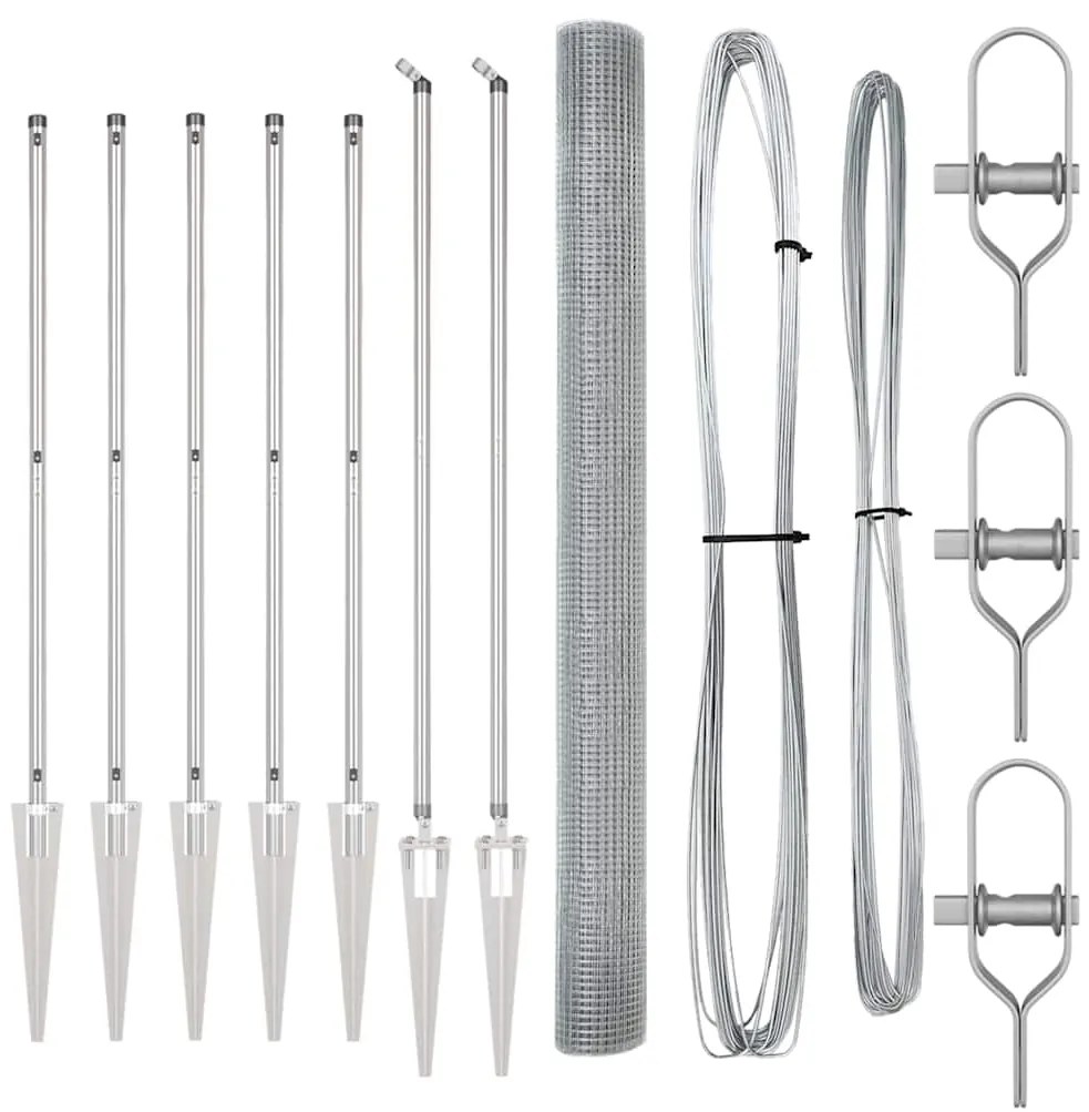 vidaXL Στύλος Περιφράξεων Ασημί 10 x 1,5 m (19 x 19 mm πλέγμα) Ατσάλι