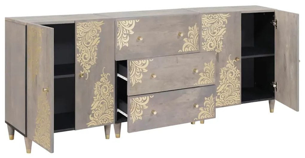 vidaXL Σετ Επίπλων Μπάνιου 3 pcs Γκρι και Χρυσό 180 x 33 x 75 εκ.