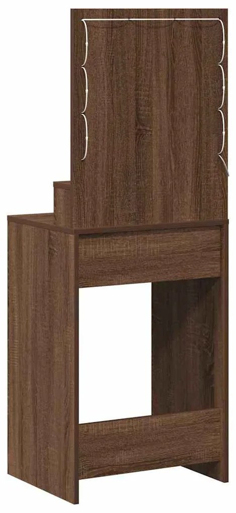 vidaXL Τραπέζι Μακιγιάζ Καφέ δρυς 50 x 41 x 135 εκ Επεξεργασμένο ξύλο