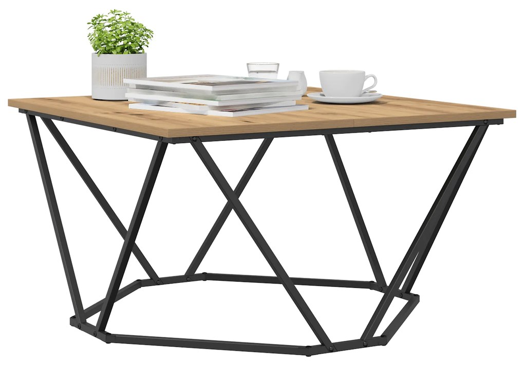 vidaXL Τραπεζάκι καφέ Ξύλο δρυός 80x80x45 cm