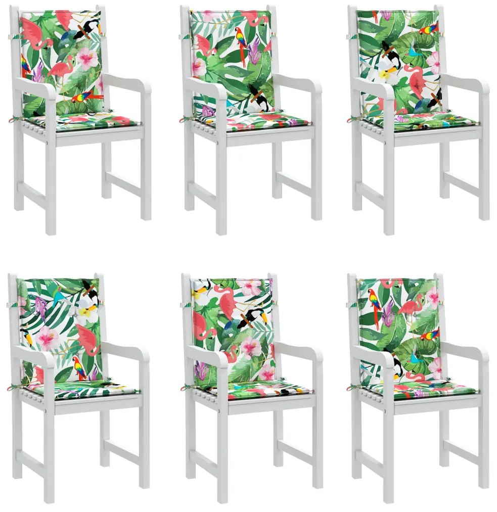 vidaXL Μαξιλάρια Καρέκλας με Πλάτη 6 τεμ. Πολύχρωμα Υφασμάτινα