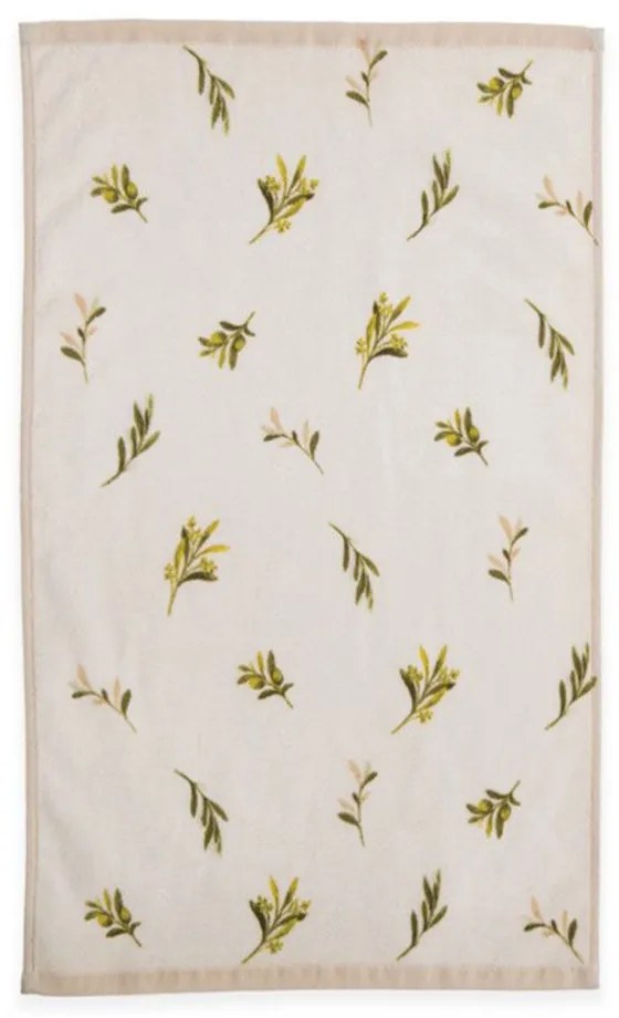Ποτηρόπανο Βελουτέ Olive Ecru Nef-Nef Homeware 40x60cm 100% Βαμβάκι