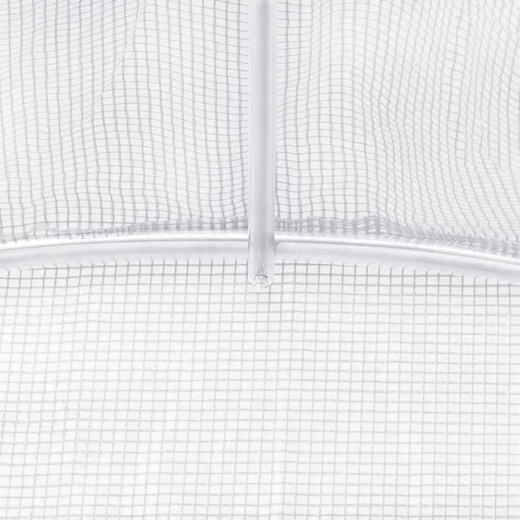 Θερμοκήπιο με Ατσάλινο Πλαίσιο Λευκό 36 μ² 6 x 6 x 2,85 μ. - Λευκό