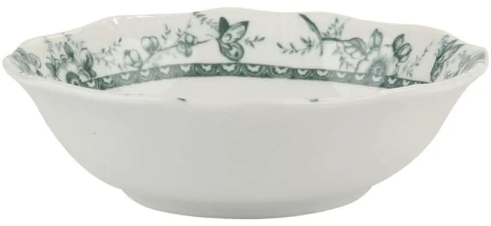 Μπωλ Δημητριακών Tiffany PR24324G05 Φ16,5cm White-Green Oriana Ferelli® Πορσελάνη