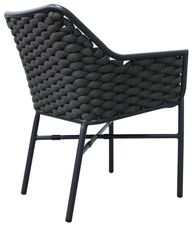 Καρέκλα - Πολυθρόνα Ortegia αλουμινίου-pp στοιβαζόμενη με γκρι σκελετό και μαξιλάρι 57x62x82 εκ. 57x62x82 εκ.