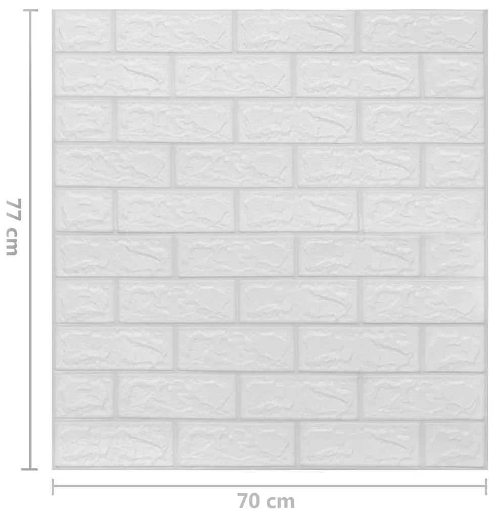 vidaXL 3D Τούβλα Ταπετσαρίας Αυτοκόλλητα Λευκά 20 τεμ.