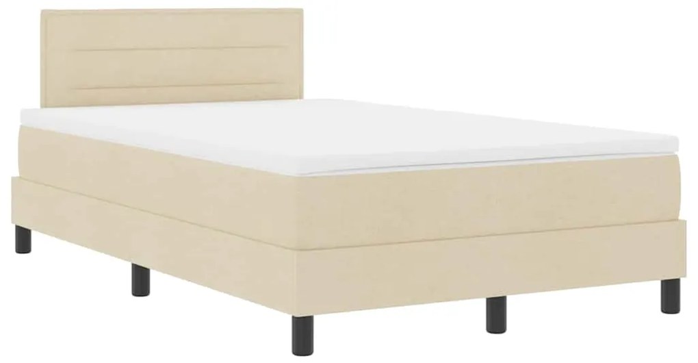 vidaXL Κρεβάτι box spring με στρώμα με στρώμα Κρεμ 120 x 200 cm ύφασμα