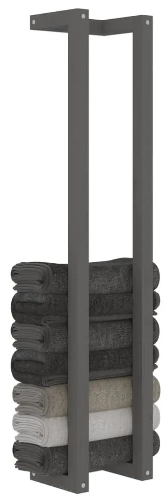 vidaXL Πετσετοκρεμάστρα Γκρι 23x18x110 εκ. από Μασίφ Ξύλο Πεύκου