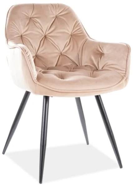 CHERRY VELVET CHAIR ΜΑΥΡΟ ΠΛΑΙΣΙΟ / ΜΠΕΖ BLUVEL 28 DIOMMI CHERRYVCBE