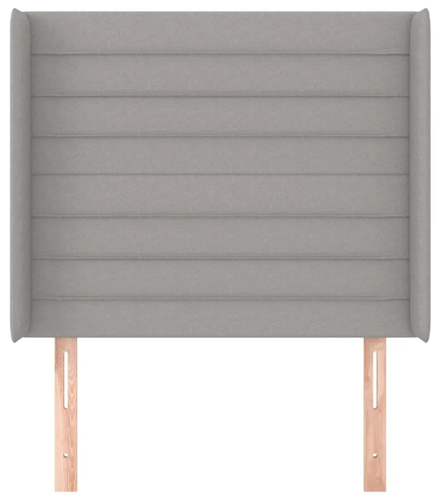 vidaXL Κεφαλάρι με Πτερύγια Ανοιχτό Γκρι 83x16x118/128 εκ. Υφασμάτινο