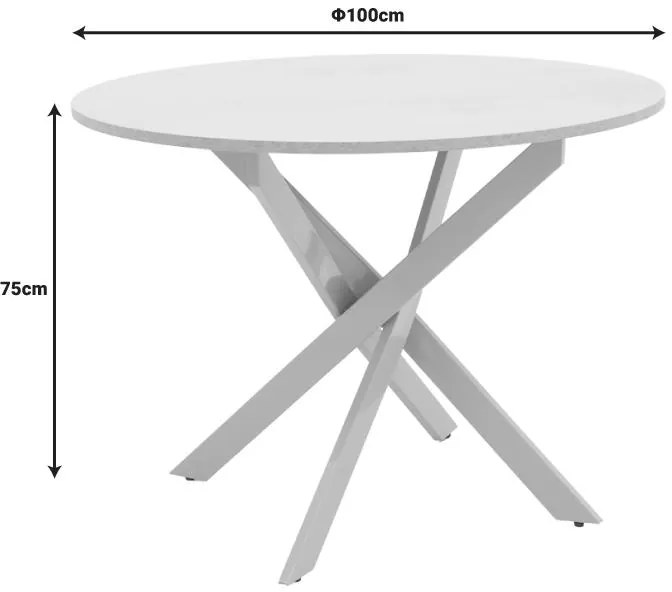 Τραπέζι Dammero γκρι μέταλλο Φ100x75εκ 100x100x75 εκ.