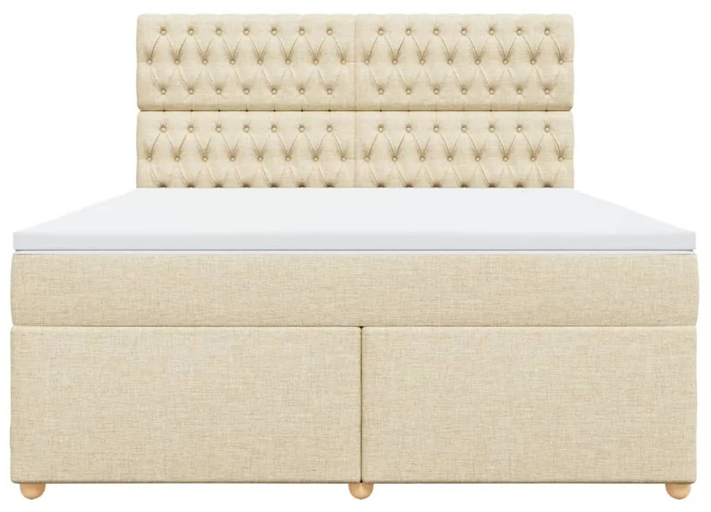 ΚΡΕΒΑΤΙ BOXSPRING ΜΕ ΣΤΡΩΜΑ ΚΡΕΜ 180X200 ΕΚ. ΥΦΑΣΜΑΤΙΝΟ 3293671