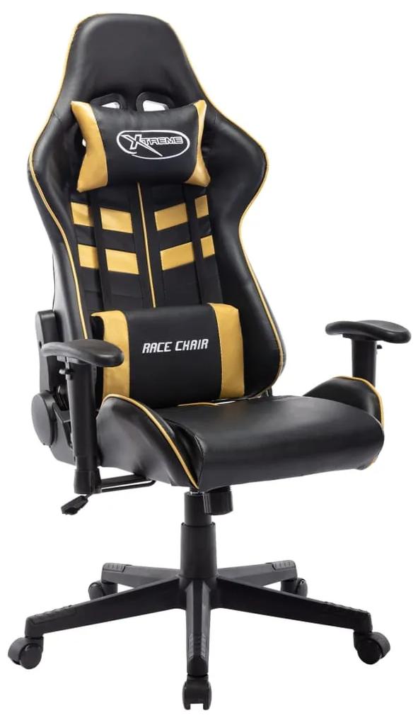 Καρέκλα Gaming Μαύρη / Χρυσή από Συνθετικό Δέρμα