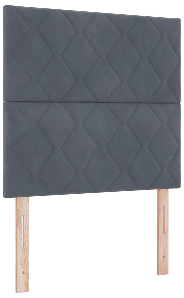 vidaXL Κρεβάτι Box Spring με Στρώμα Σκούρο Γκρι 90x200 εκ. Βελούδο