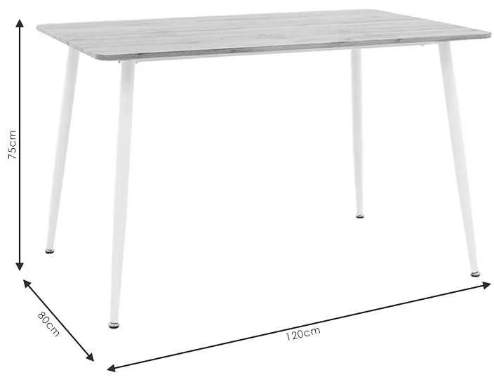 Τραπέζι Cuba pakoworld MDF sonoma-λευκό 120x80x75εκ