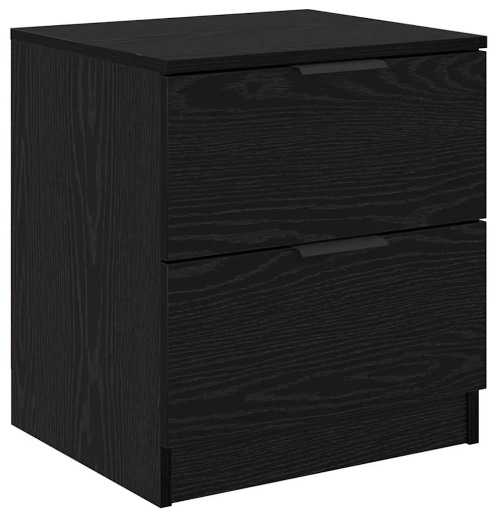 vidaXL Κομοδίνο 2 pcs Μαύρη δρυς 45 x 39 x 50 εκ. Επεξεργασμένο ξύλο