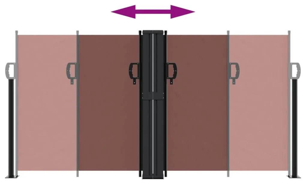 vidaXL Σκίαστρο Πλαϊνό Συρόμενο Καφέ 120 x 1200 εκ.