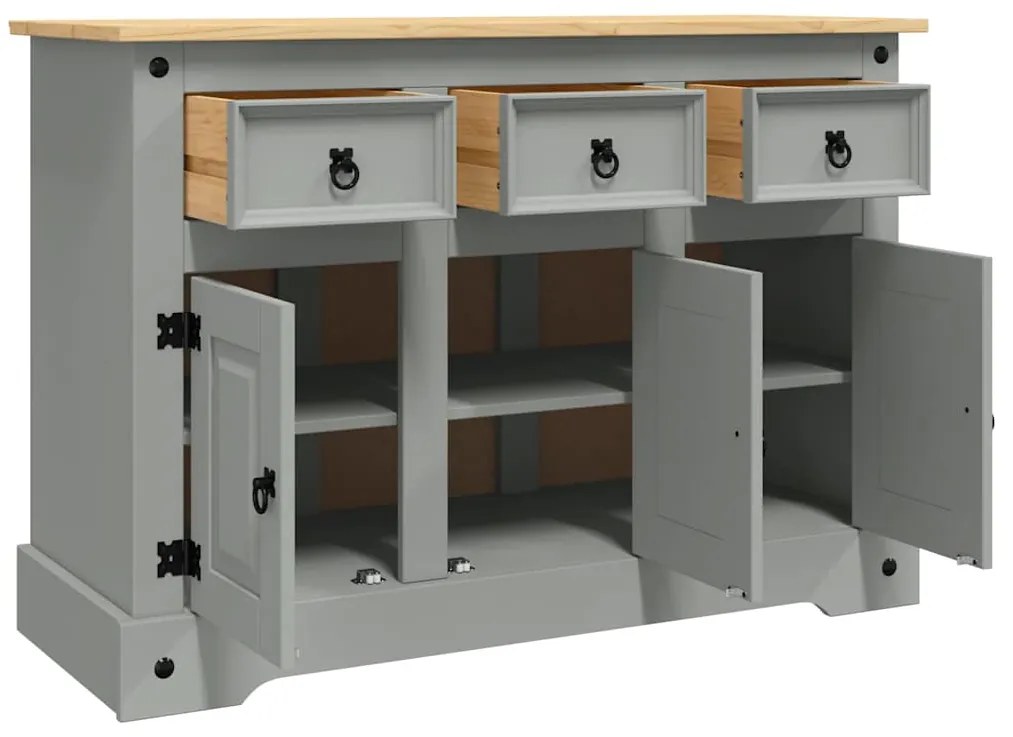 vidaXL Μπουφές Corona Γκρι 112x43x78 εκ. Μασίφ Ξύλο Μεξικάνικου Πεύκου