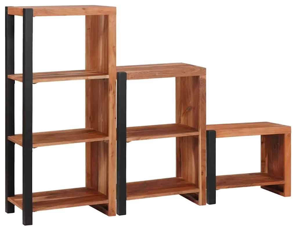 vidaXL Ράφι Βιβλίων 3 pcs Καφέ 50 x 30 x 110 εκ Μασίφ ξύλο ακακίας