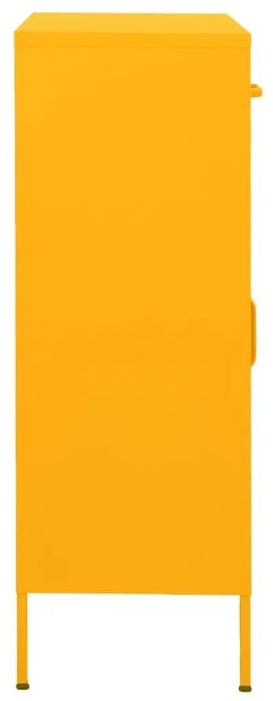 Ντουλάπι Αποθήκευσης Μουσταρδί 80x35x101,5 εκ. από Ατσάλι - Κίτρινο
