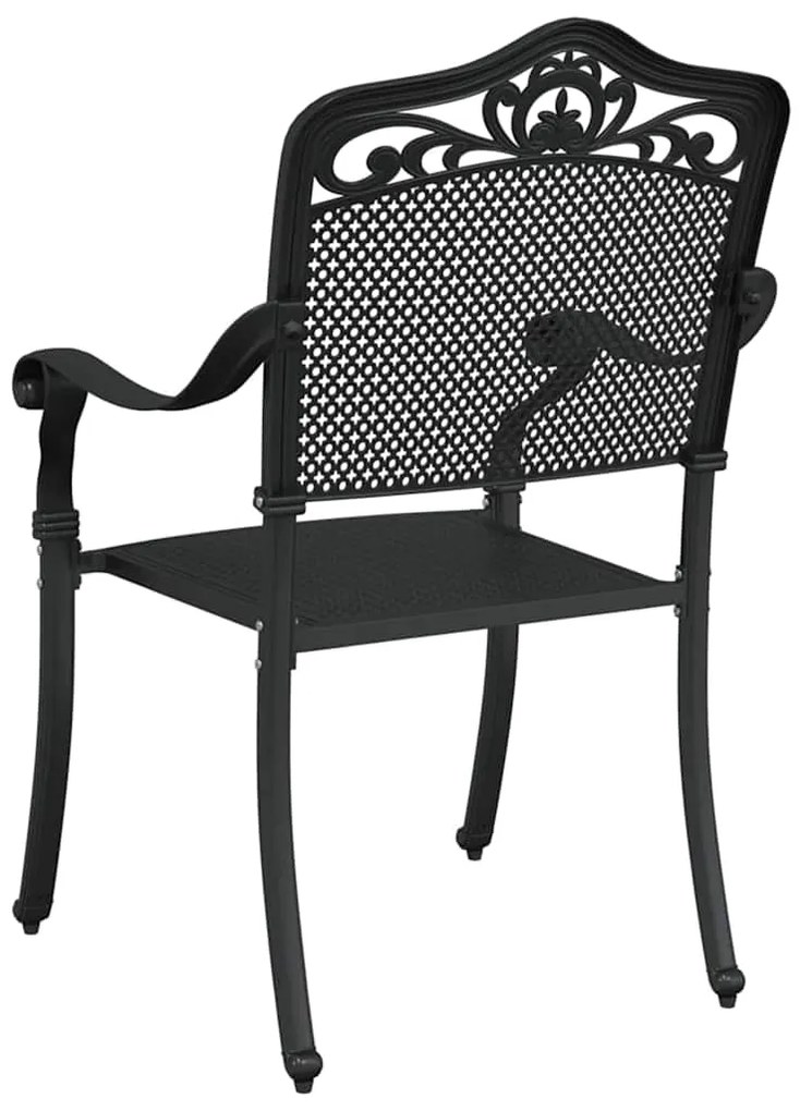 vidaXL Καρέκλα Κήπου 2 pcs Μαύρο 55 x 56.5 x 91εκ Αλουμίνιο